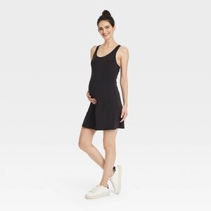 Isabel Maternity Women's Midi Active Dress with Shorts, Black, M